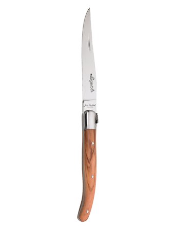 Jean Dubost Laguiole Kniv M. Oliventræsskaft - Brown - L:23CM
