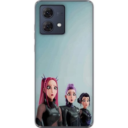 Kompatibel Mobilcover til Motorola Motorola Moto G84 Tre animerede kvinder med farverigt hår i futuristisk stil og overraskede udtryk