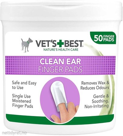 Vet's Best Clean Ear Finger Pads - 50stk