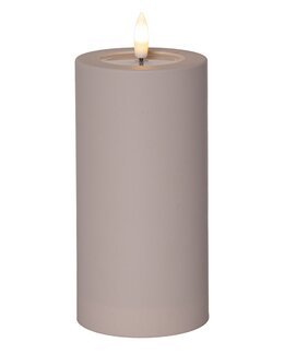 LED Bloklys Flamme Soft batteridrevne Beige