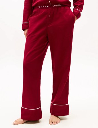 Tommy Hilfiger Solid Flannel Pants - Red - S