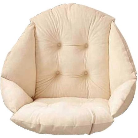 Stolsdyna med Ryggstöd Sits Skal Fåtölj Mjuk Sammet Vattentät Elastisk För Trädgård Halm Rottingstol Beige 40 * 40 cm