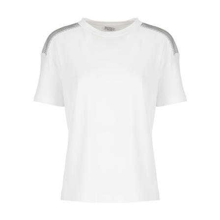 Brunello Cucinelli, T-Shirts Biały, Kobieta, Rozmiar: XS