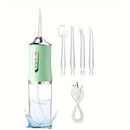 Intelligent Elektrisk Tanntråd med Presis Trykkontroll, 360° Roterbar Dysse for Dyp Rengjøring av Tenner og Tannkjøtt, Tilgjengelig i Korall (FMY)