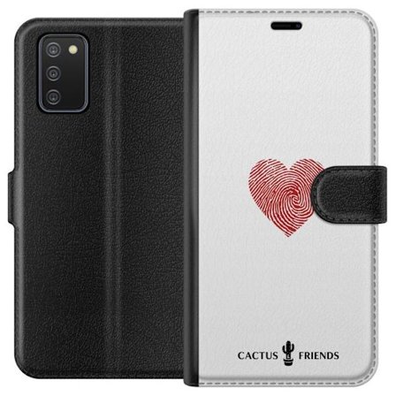 Yhteensopiva Lompakkokotelo Samsung Samsung Galaxy A02s Cactus and Friends - Fingerprint Love