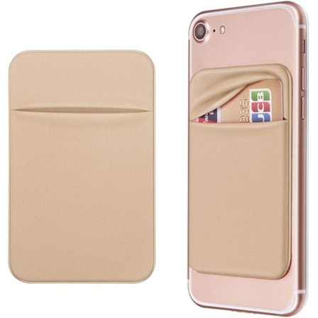 Selvklæbende kortholder til mobiltelefoner, 2-pak (guld)