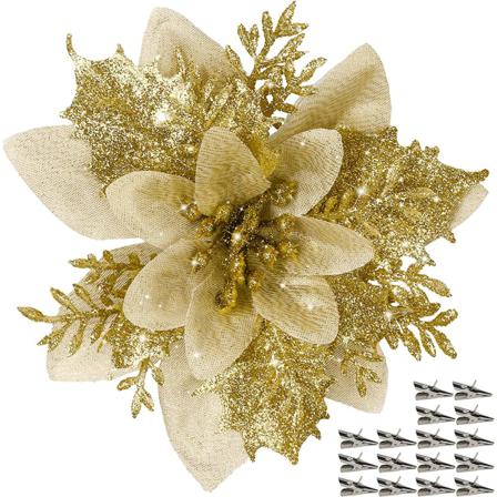 16 St Julstjärna Blomma Artificiell Pointsettas Jul