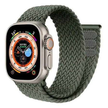 Flettet Solo Loop for Apple Watch Ultra band 49mm 45mm 41mm 44mm 40mm 42mm rem armbånd iWatch serie 9 7 SE 8 6 5 4 3 band AGr