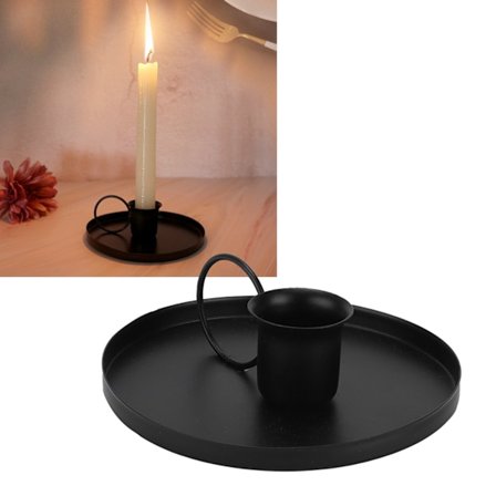 Retro Ljusstake Metall Smidesjärn Ljusstake Stativ Prydnad Heminredning