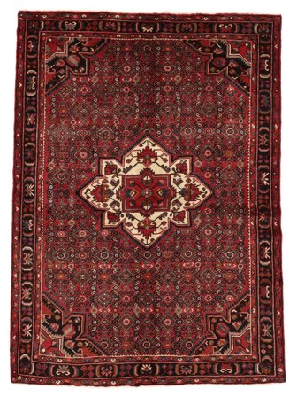 Hosseinabad Vloerkleed Oosters Zwart/Donkerrood (Wol, Perzië/Iran)