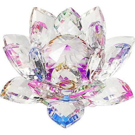 Krystal Lotusblomst - Til Hjemmedekor, Ideel Gave Til Fødselsdage, Fester (100mm Multifarvet)