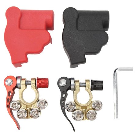 1 Pari Auton Akun Liittimen Liitin Musta Punainen Pikavapautus Liitin SAE Jisa -tyyppiselle Liitinnapa -autoille Perävaunut