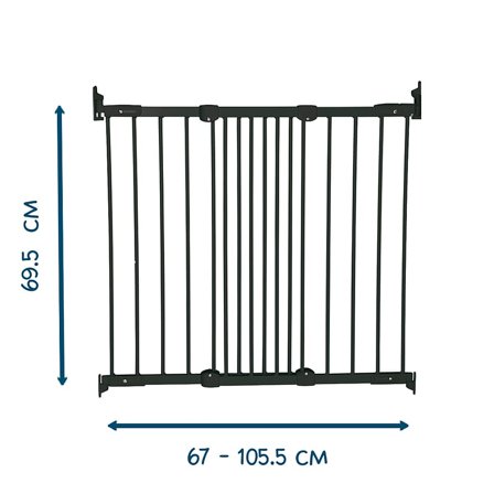 BabyDan Flexi Metal Gitter Vægmonteret Sort 67-1055 cm, Børn & Forældre, Børneværelset, Øvrig