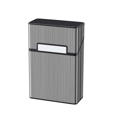 Metal Cigaretetui til 20 Cigaretter i Standardstørrelse - Magnetisk Lukning, Fugtbestandig Black