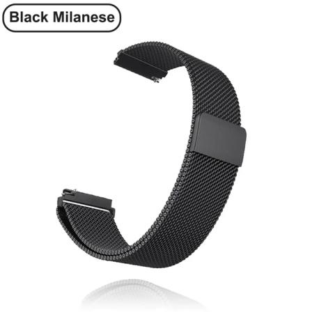 Nya 18 mm 20 mm 22 mm remmar för Garmin Venu 2S Armband Vivoactive 3 4S 4 Forerunner 245 645 Galaxy Watch 4 Classic 42 46 mm Black Metal 20mm