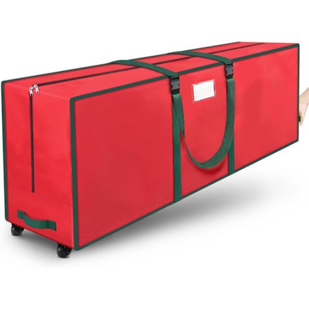Opbevaringspose til juletræ 9 fod, juletræstaske til opbevaring med hjul, kraftig juletræsopbevaringskasse med robust lynlås og bærehåndtag f