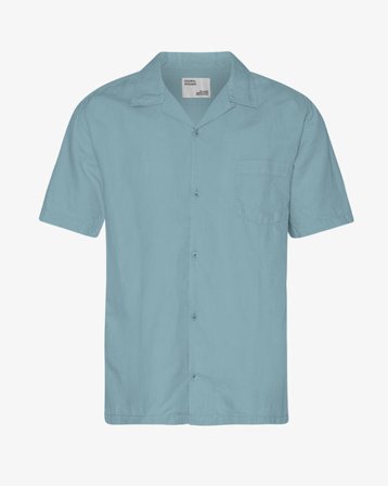 Linen Short Sleeved Shirt - Steel Blue - Male - S