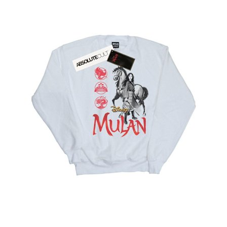 Disney Girls Mulan Movie Häst Pose Sweatshirt 7-8 År Vit