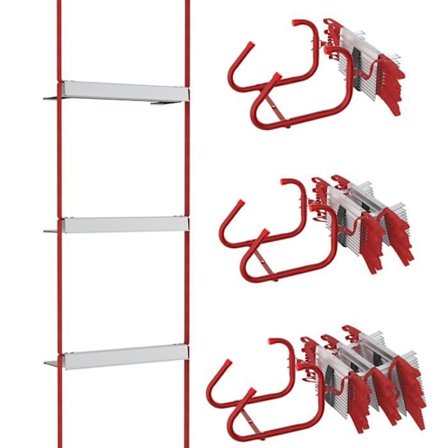 UISEBRT Brandstegar i brandsäker rep av 7,5 m Fällbar Stege med utdragbar krok för 3-våningshus Belastning 450KG