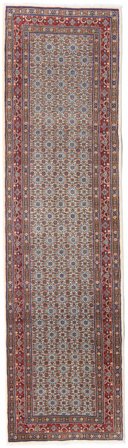 Alfombra Oriental Moud 80X292 De Pasillo Rojo/Gris (Lana, Persia)