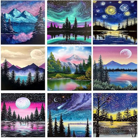 9 kpl timanttimaalaussarjat, 5D timanttimaalaussarjat aikuisille