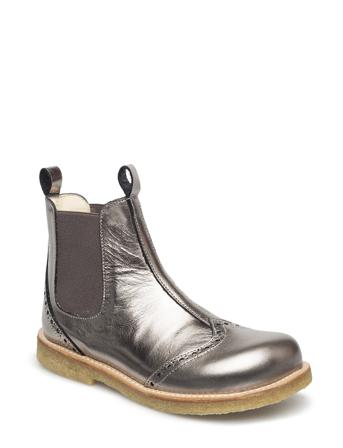 Booties - Flat - With Elastic Snørestøvletter Støvletter Brun ANGULUS