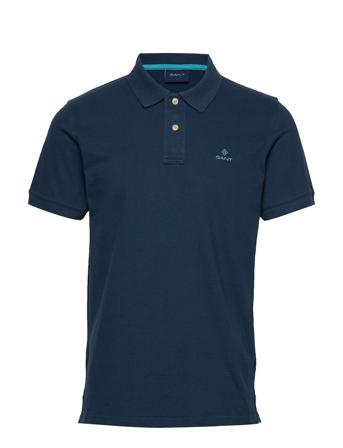 Contrast Collar Pique Ss Rugger Polos Short-sleeved Sininen GANT