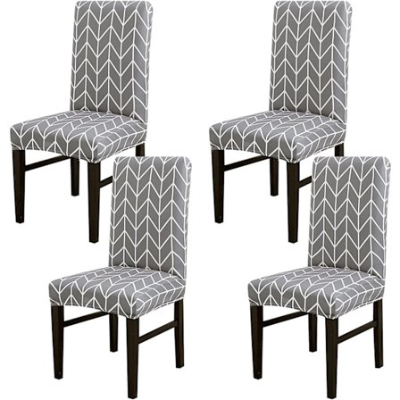 Stoltrekksett med 4, Stretch Spisestol Beskyttende Trykt Sl