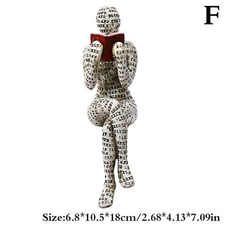 Nordic Modern Reading Woman Staty Resin Desktop Skulptur F