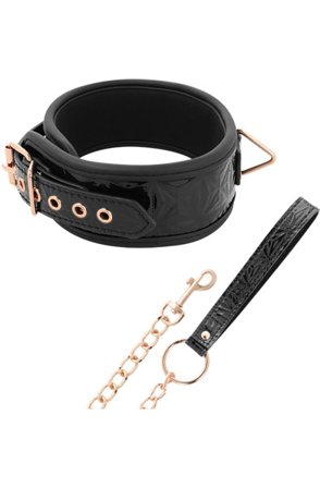 Schwarze Edition Premium Veganleder-Halsband