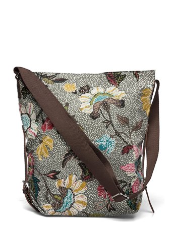 Ceannis | Shoulder Bag Flower Linen Color: Grey | 34X11X35CM