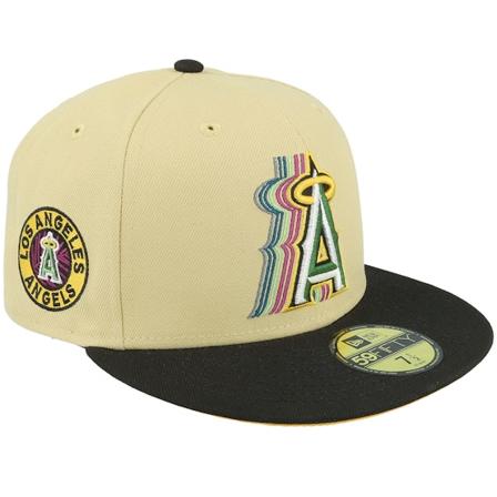 New Era - MLB Beige fitted Cap - Los Angeles Angels Graphene 59FIFTY Vegas Camel/Black/Gold Fitted @ Hatstore