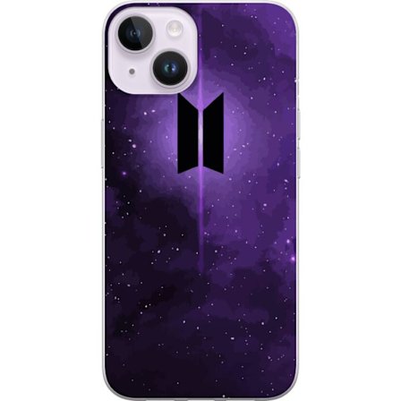 Kompatibel Mobilcover til Apple iPhone 14 BTS-logo lilla galakse kpop hær-plakat rummet stjerne himmel koreansk musik band symbol ikon design
