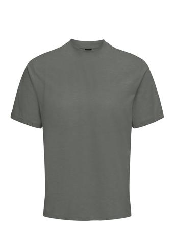 Onsotis Reg Mock Neck Tee Vd Tops T-shirts Short-sleeved Grey ONLY & SONS