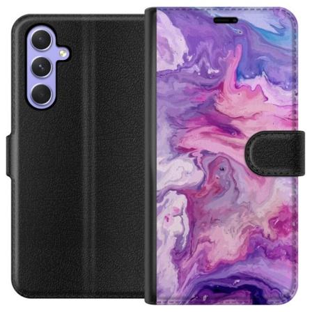 Samsung Galaxy A54 Tegnebogsetui Marmor Lilla