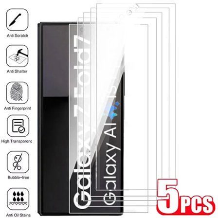 5 st Härdat Glas kompatibelt Samsung Galaxy Z Fold 7 Klar HD Anti-Repor Skärmskydd Z Fold 6 Z Fold 5 Fold4 3 Z Fold7 Glas