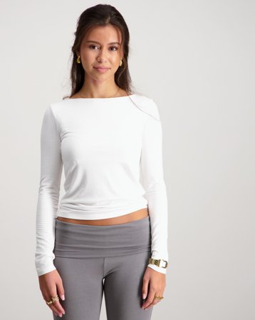 RYVLS Boatneck L/S Top Blanc Hauts et chemisiers Fille - Kids Brand Store