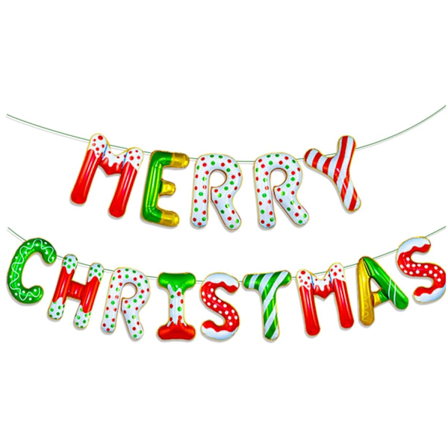 God Jul Godisfärger Bokstavsballong Banner - Folieballonger för Julfestdekorationer