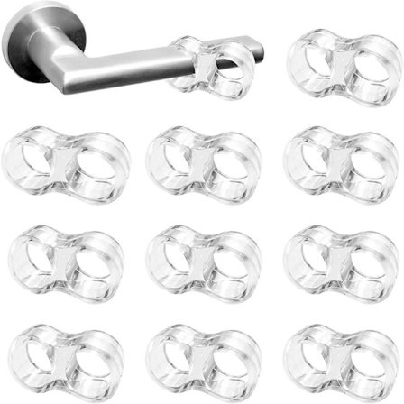 Dørstoppere 10 stk PVC Dørhåndtakstopper Dørfanger Silikon Dør Anti-Dørhåndtaksbeskyttelse (Transparent)