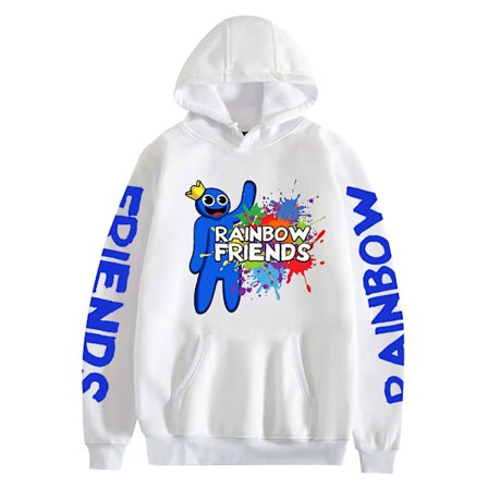 Roblox Rainbow Friends Hættetrøje Pullover Rainbow Friends Hættetrøje med trykt Varmt tøj Hvid 5