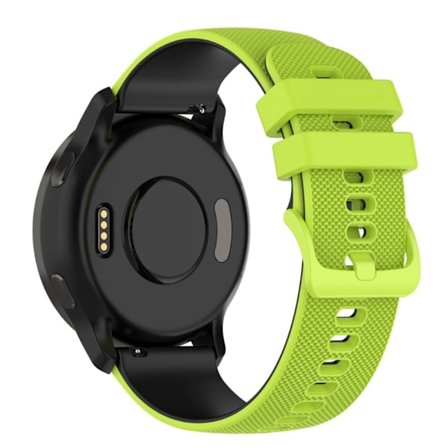 Samsung Galaxy Watch 5 (44mm) / (40mm) / Huawei Watch GT 3 (42mm) dubbelfärgat klockarmband i silikon - Lime / Svart