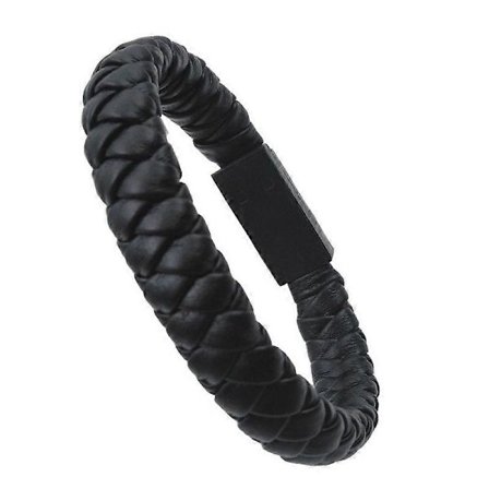 Bärbart Flätat Mini Typ-C Micro USB-Laddningsarmband i Konstläder_Överraskning