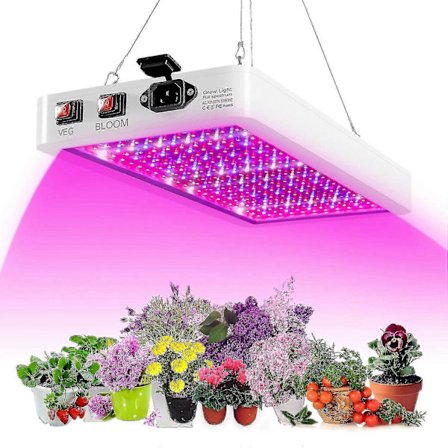 2000W LED Vækstlys til Indendørs Planter 312 LED'er Fuld Spektrum Veg og Bloom Dobbeltkontakt IP65 Vandtæt
