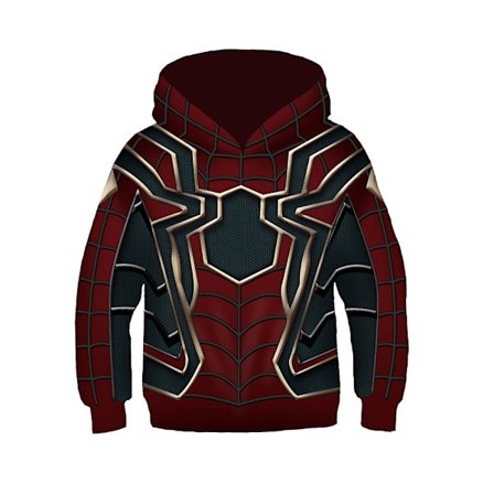 Spider-Man: Into The Spider-verse Hoodies Gwen Venom Spiderman Sweatshirt Cosplay Børn Drenge Piger Hættetrøje Trøje Toppe -a Iron Spider-Man