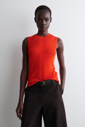 COS Frauen Tanktop Aus Rippstrick in Orange