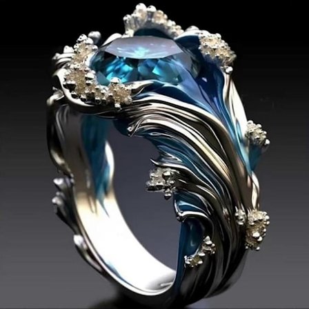 Dam Vintage Havsvågsring Enkel Iögonfallande Ring att Bära