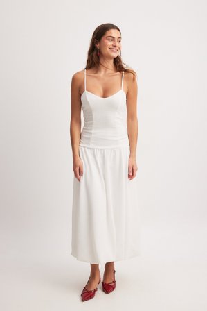 NA-KD Balloon Midi Dress - Midiklänningar - Vit - L