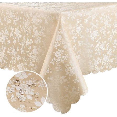 Vandtæt vinyldug, rektangulær kraftig dug, afvisende dug til køkken og spisestue (140cm X 200cm)