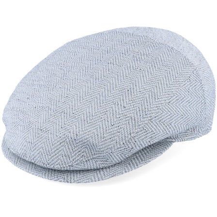 Borsalino - Unthreaded Cap With Wedges Behind Grey Flat Cap Flatcap Grey Cap - @ Hatstore