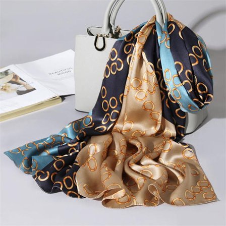 175X55cm, silkesjal, tørklæde til kvinder, silkesatin tørklæder med tryk